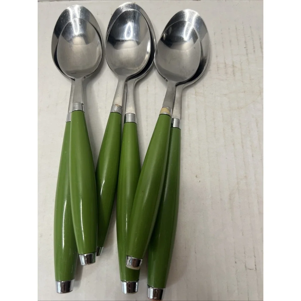 Fiesta Soup Spoons Round Handle Shamrock Green Lot Of 8